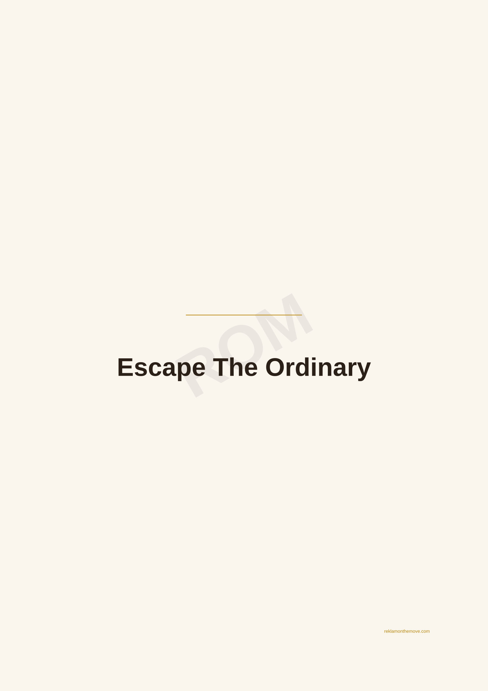 Escape The Ordinary · Espresso — ROM dijital ürün önizlemesi (filigranlı)