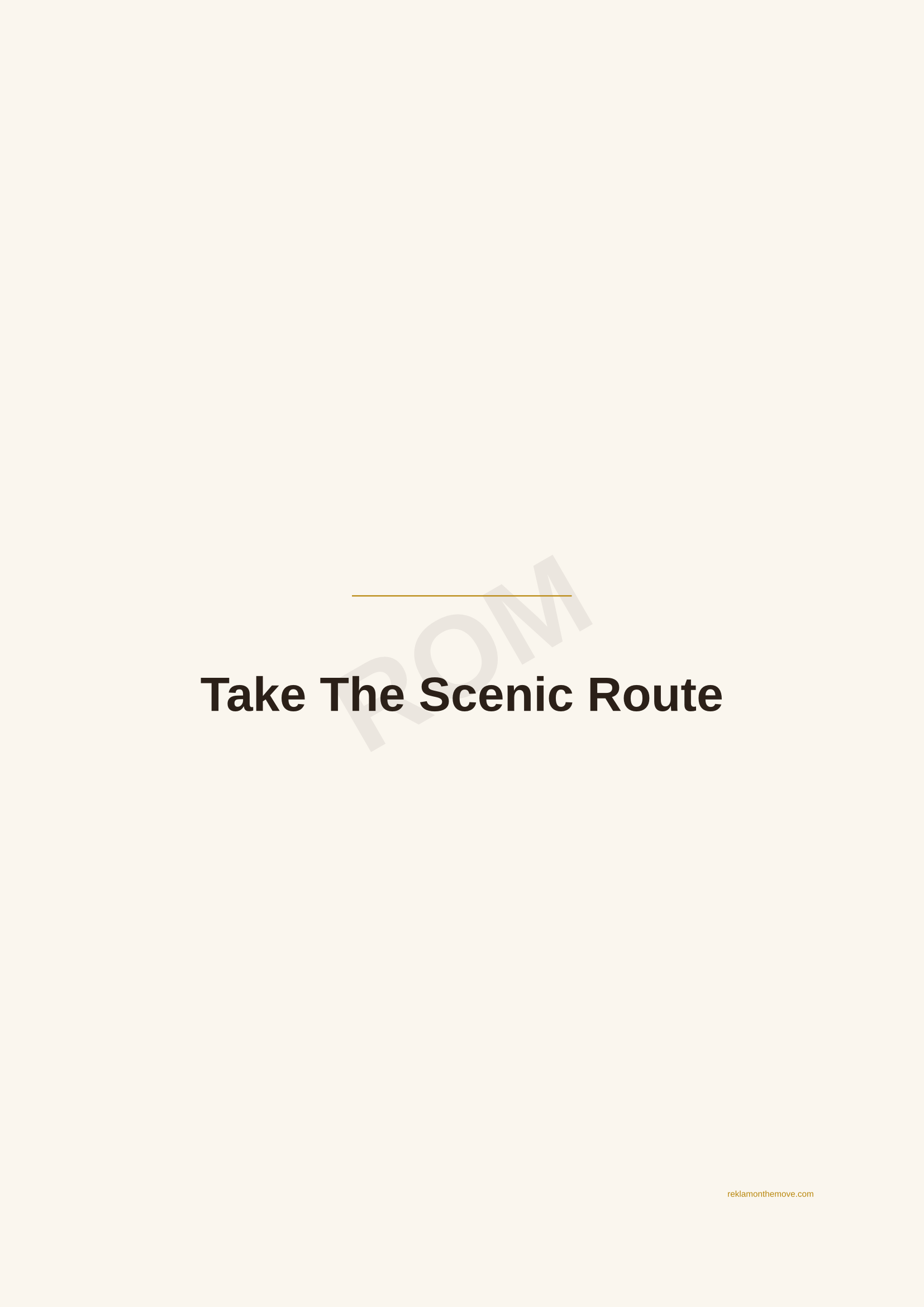Take The Scenic Route · Espresso — ROM dijital ürün önizlemesi (filigranlı)