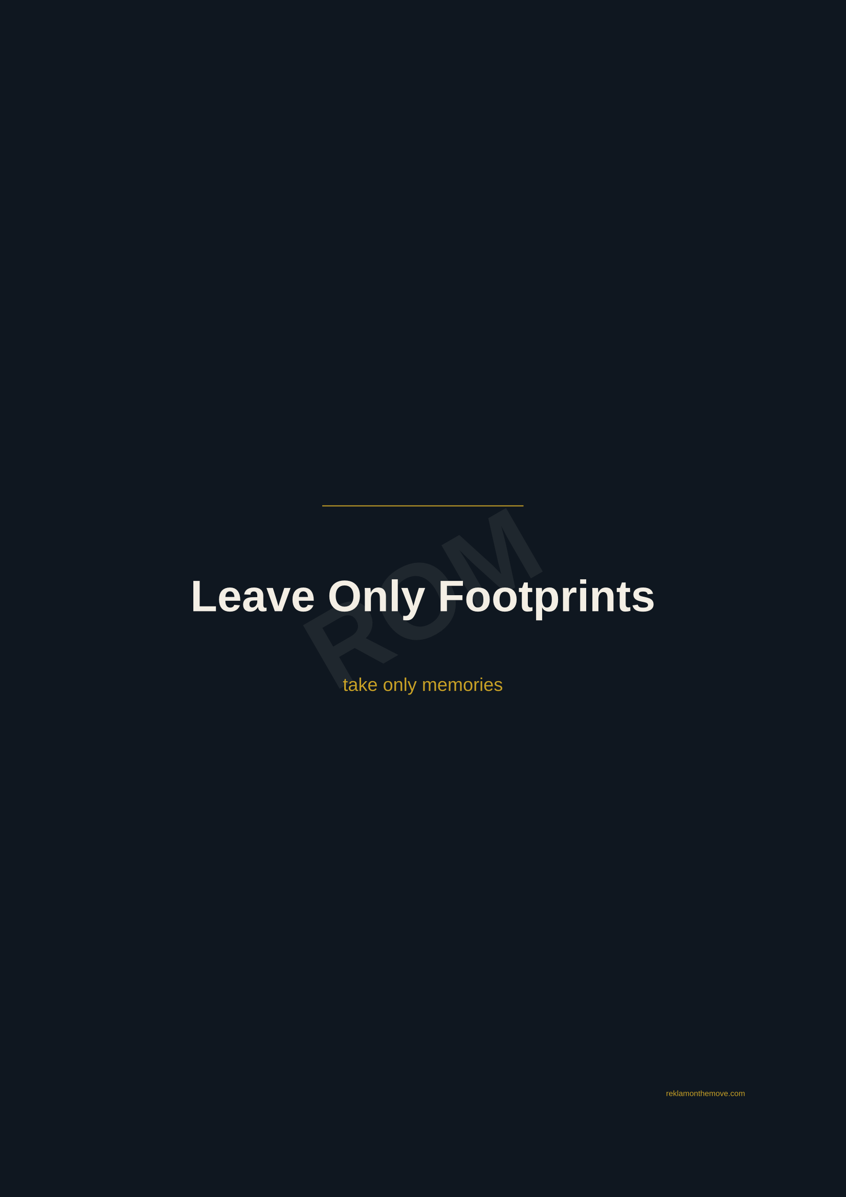 Leave Only Footprints · Gece — ROM dijital ürün önizlemesi (filigranlı)