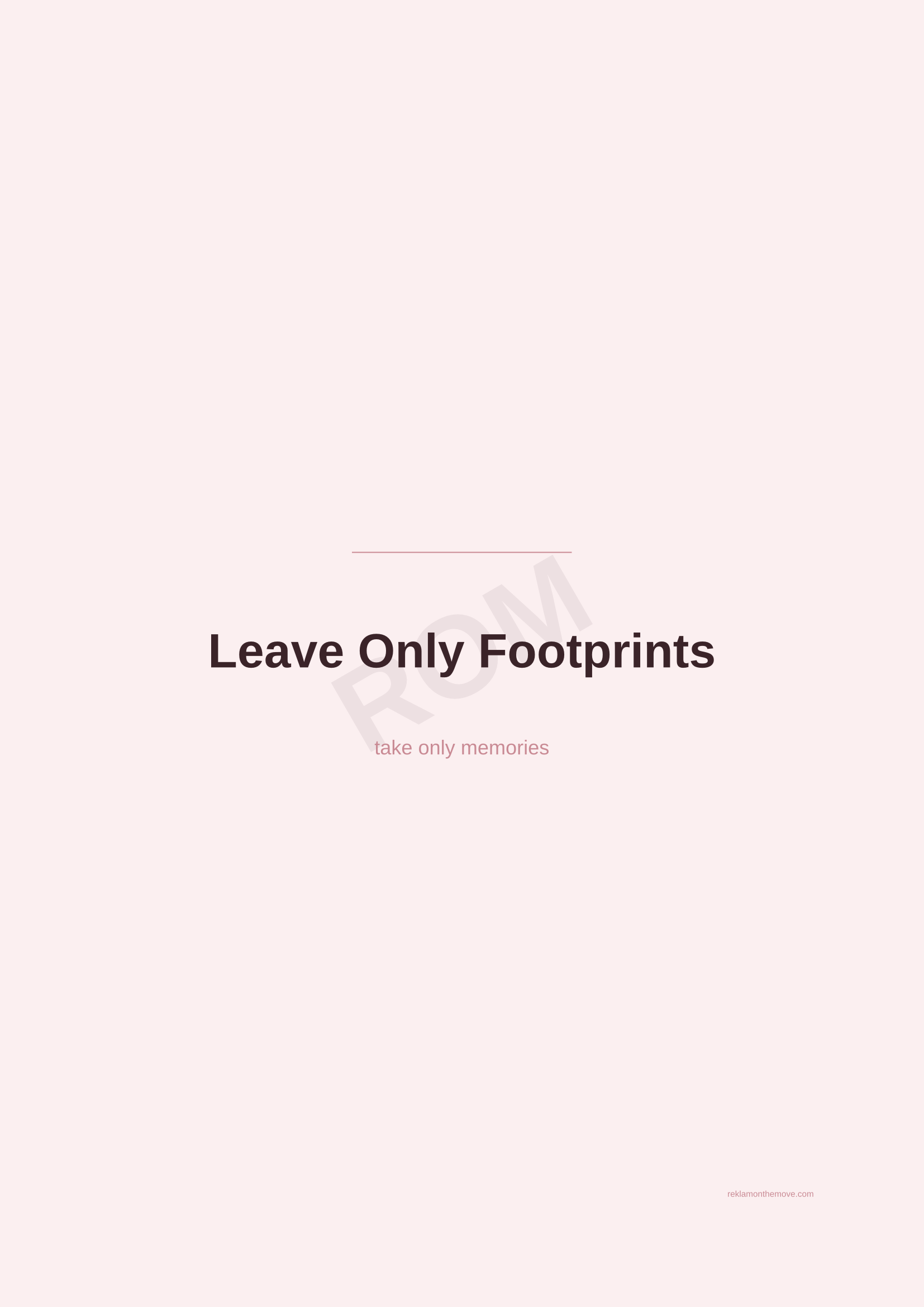 Leave Only Footprints · Gül — ROM dijital ürün önizlemesi (filigranlı)