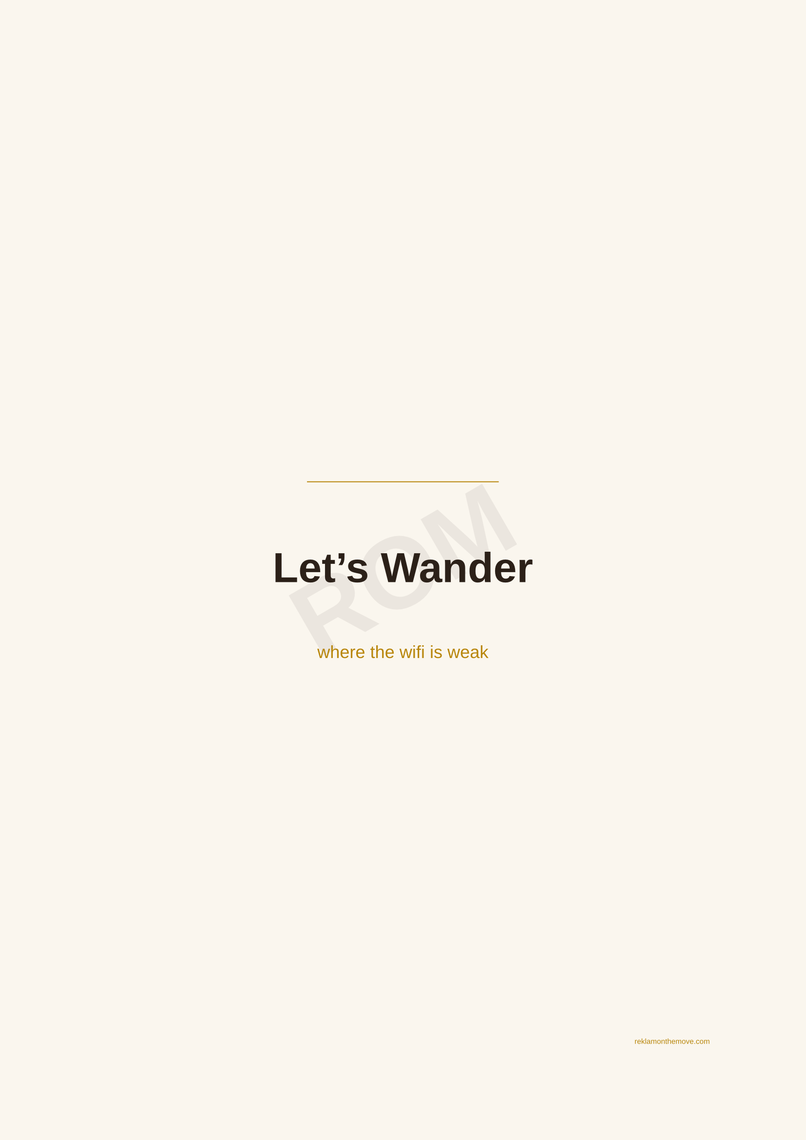 Let's Wander · Espresso — ROM dijital ürün önizlemesi (filigranlı)