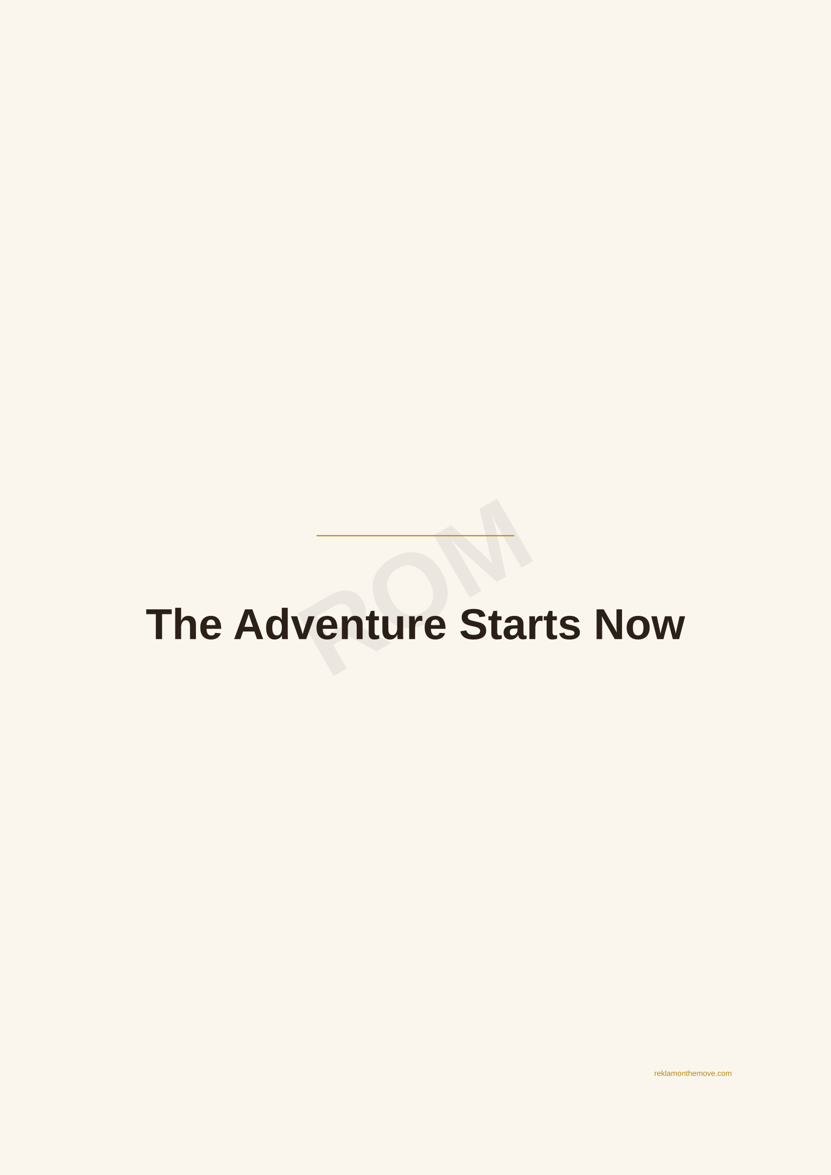The Adventure Starts Now · Espresso — ROM dijital ürün önizlemesi (filigranlı)
