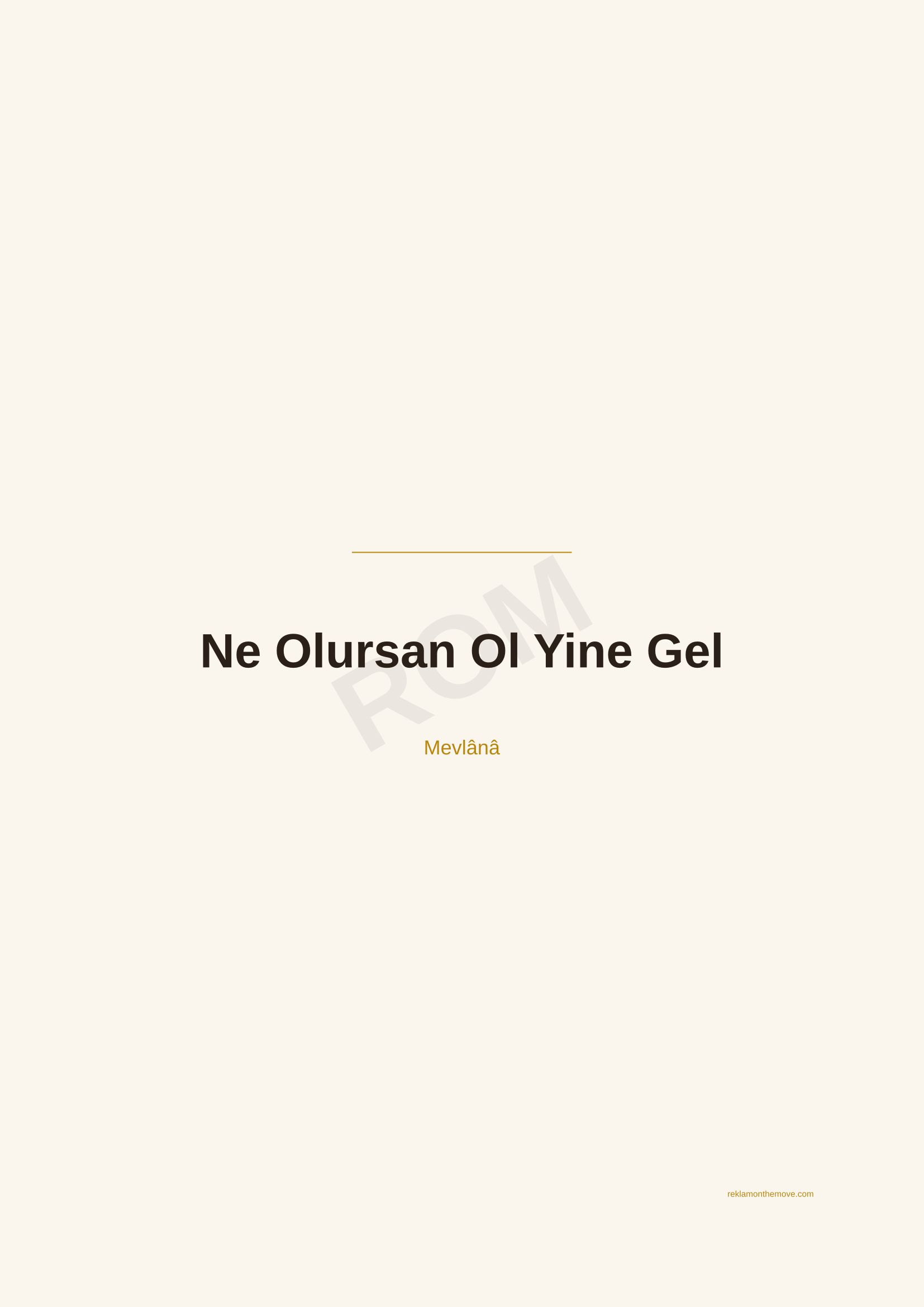 Ne Olursan Ol Yine Gel · Espresso — ROM dijital ürün önizlemesi (filigranlı)