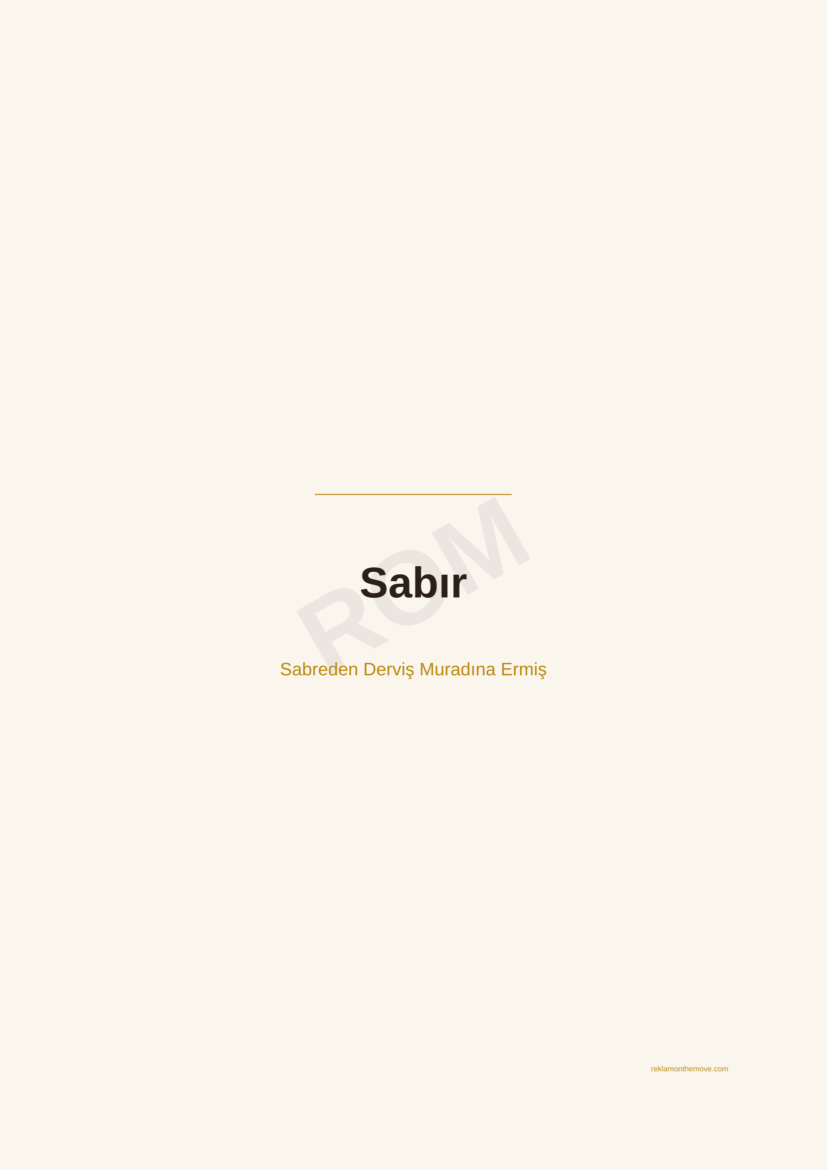 Sabır · Espresso — ROM dijital ürün önizlemesi (filigranlı)