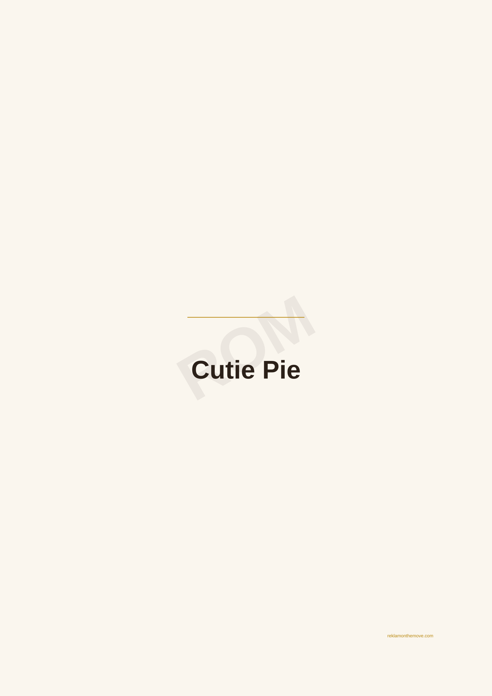 Cutie Pie · Espresso — ROM dijital ürün önizlemesi (filigranlı)