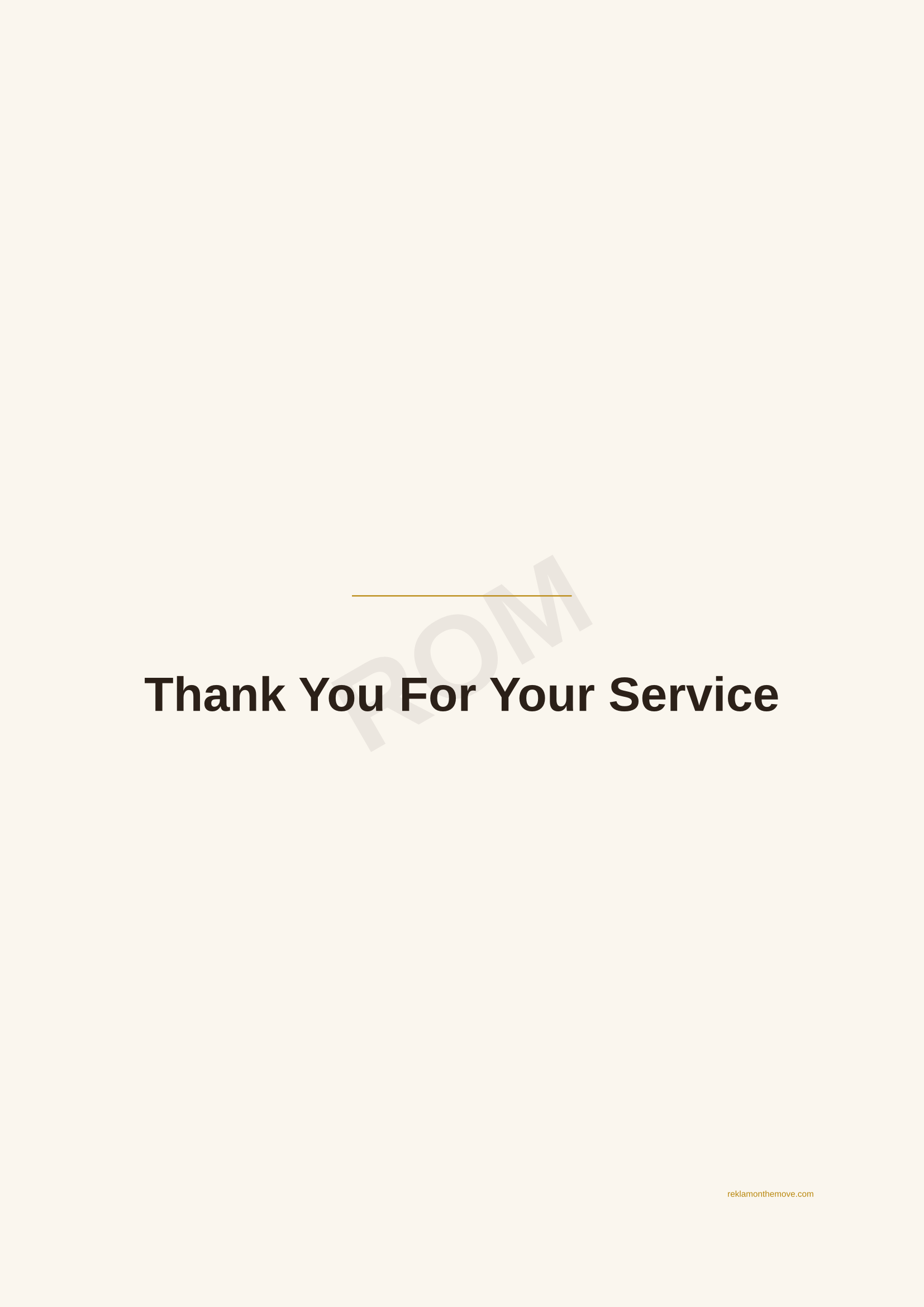 Thank You For Your Service · Espresso — ROM dijital ürün önizlemesi (filigranlı)