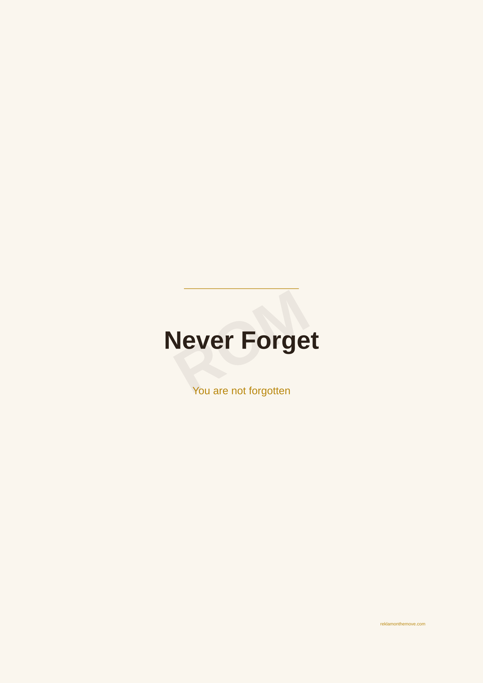 Never Forget · Espresso — ROM dijital ürün önizlemesi (filigranlı)