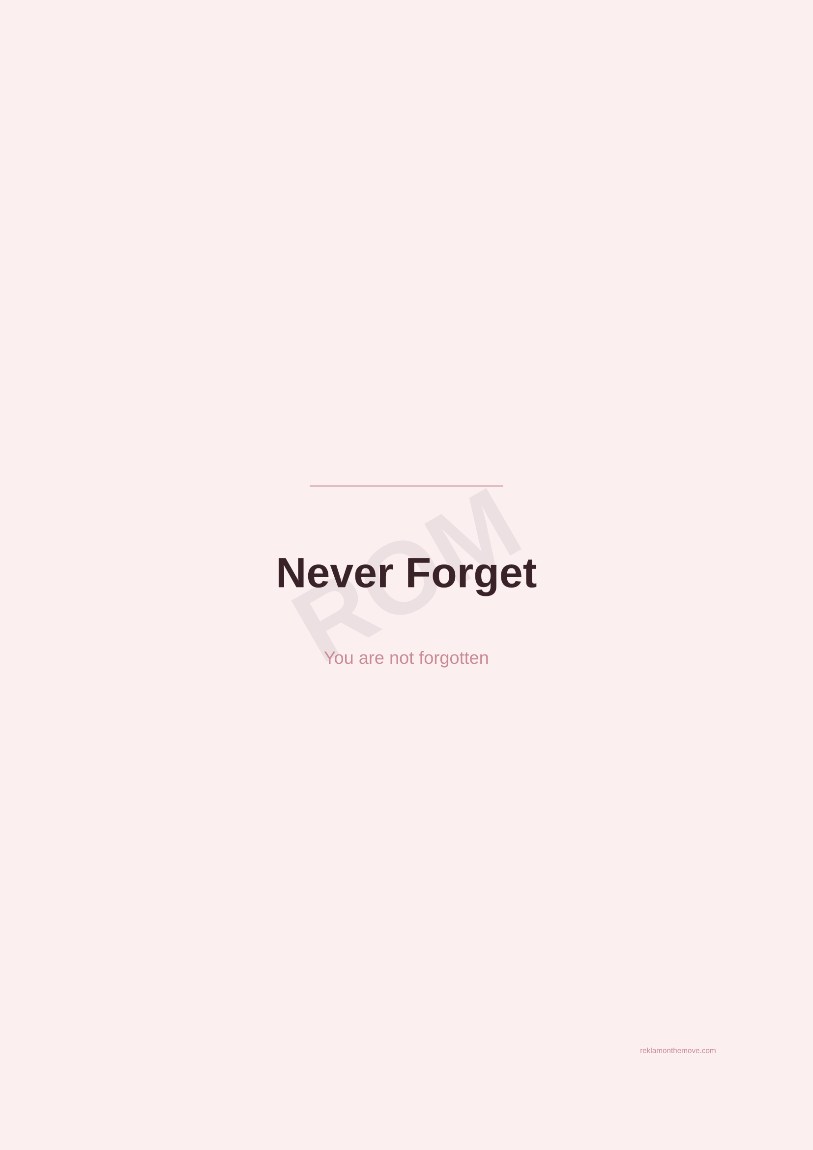 Never Forget · Gül — ROM dijital ürün önizlemesi (filigranlı)