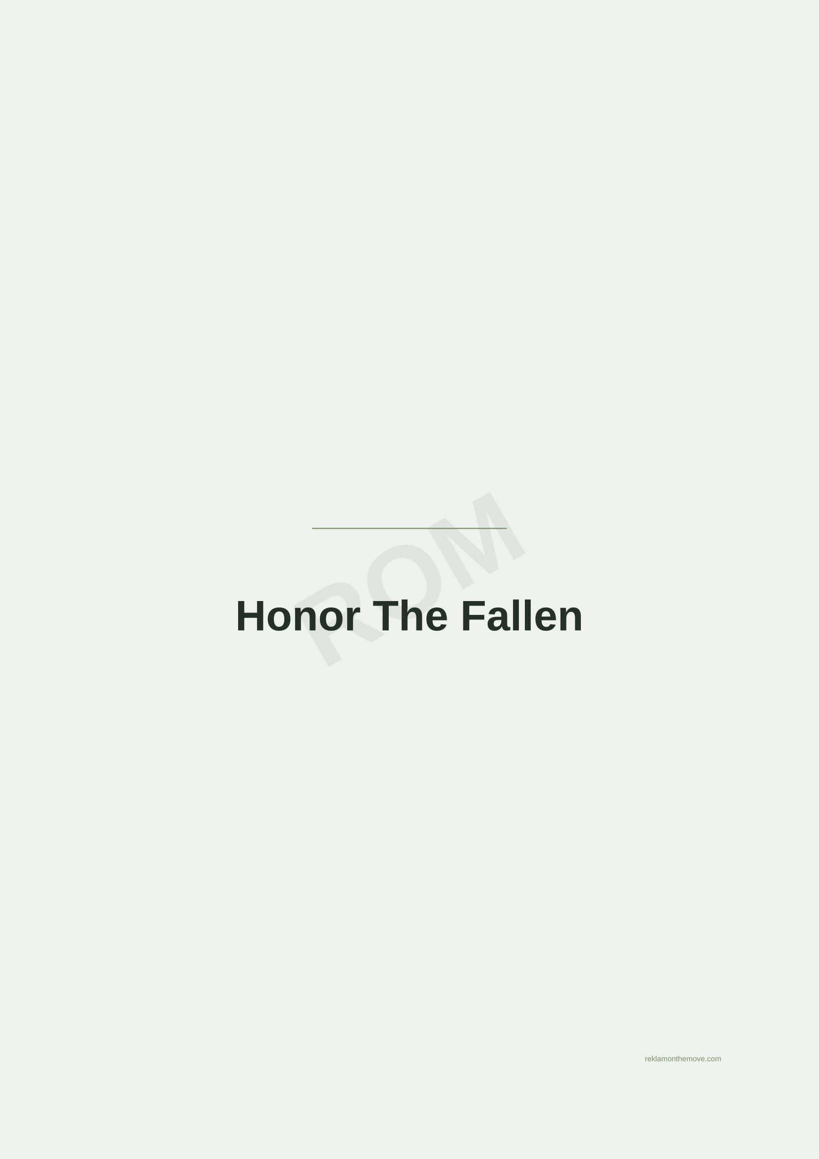 Honor The Fallen · Adaçayı — ROM dijital ürün önizlemesi (filigranlı)