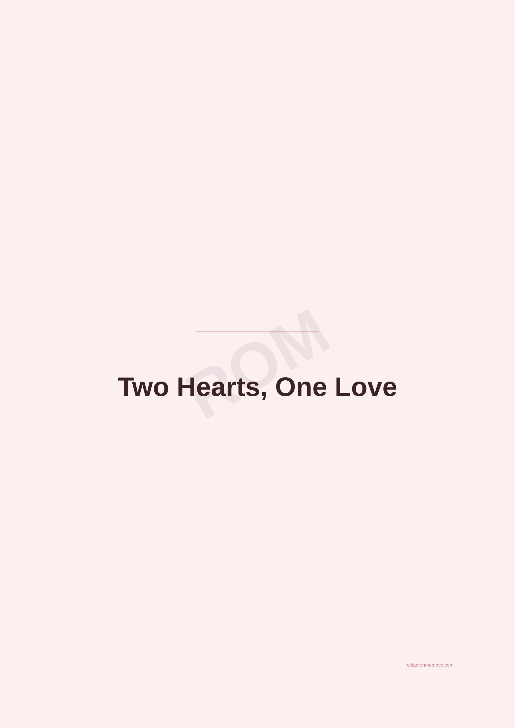 Two Hearts, One Love · Gül — ROM dijital ürün önizlemesi (filigranlı)