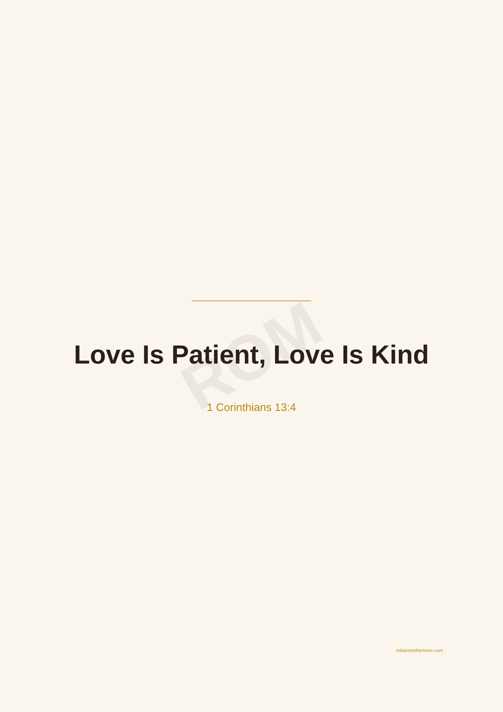 Love Is Patient, Love Is Kind · Espresso — ROM dijital ürün önizlemesi (filigranlı)