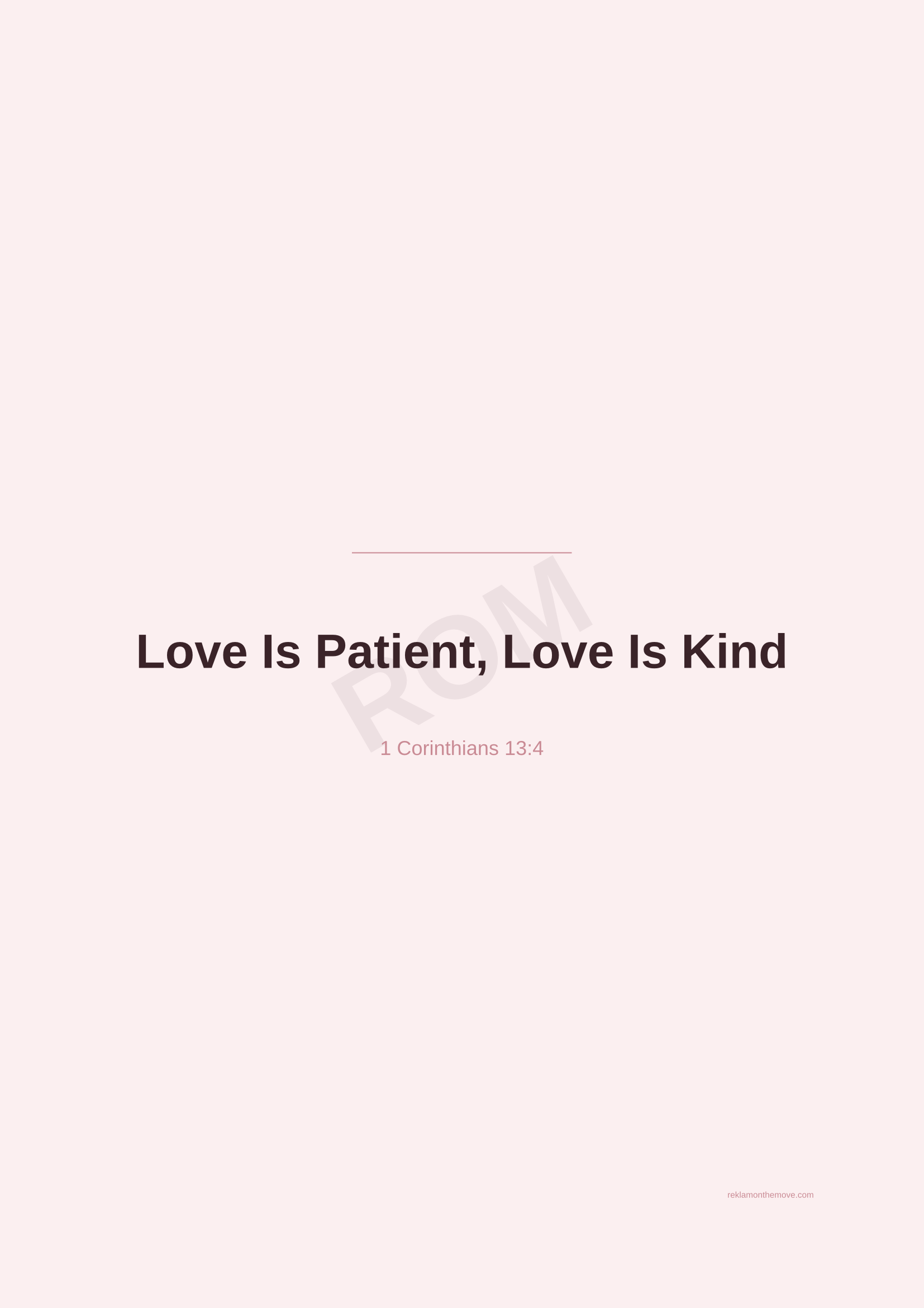 Love Is Patient, Love Is Kind · Gül — ROM dijital ürün önizlemesi (filigranlı)