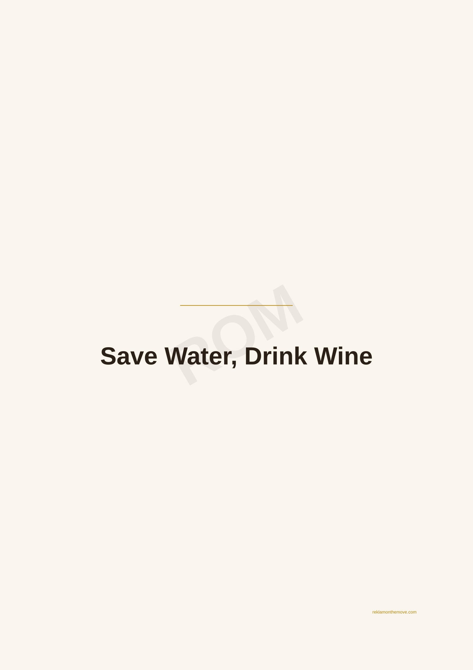 Save Water, Drink Wine · Espresso — ROM dijital ürün önizlemesi (filigranlı)