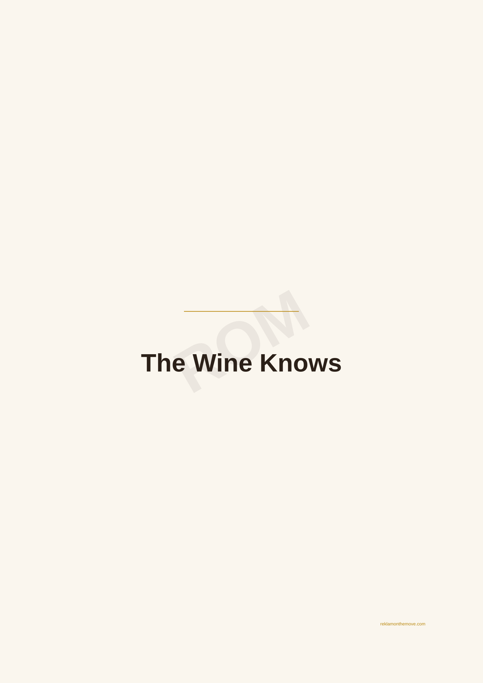 The Wine Knows · Espresso — ROM dijital ürün önizlemesi (filigranlı)