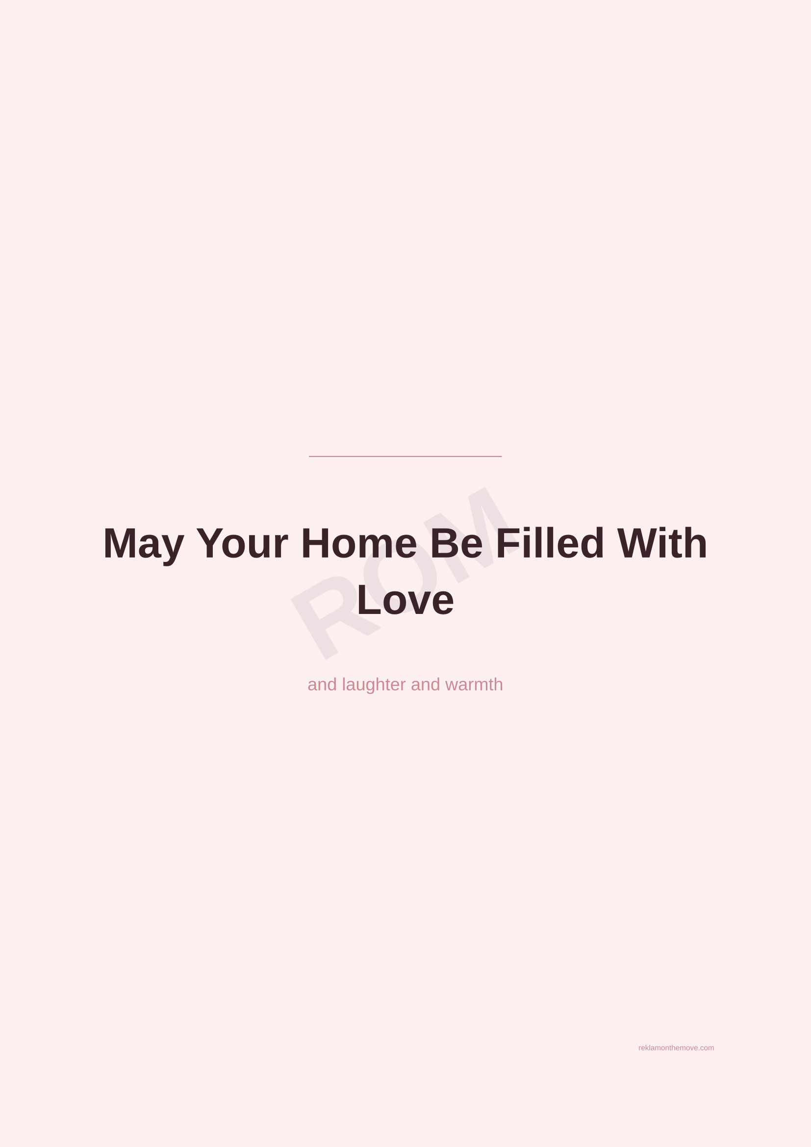 May Your Home Be Filled With Love · Gül — ROM dijital ürün önizlemesi (filigranlı)