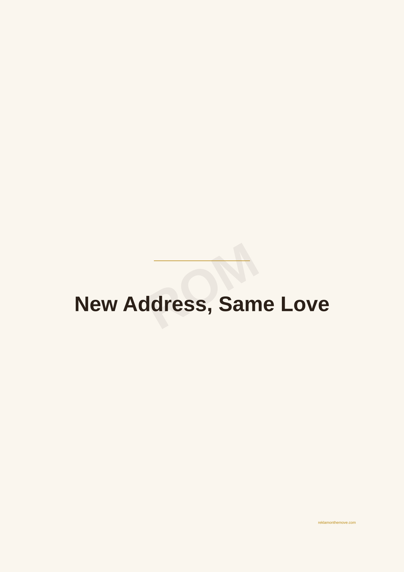 New Address, Same Love · Espresso — ROM dijital ürün önizlemesi (filigranlı)