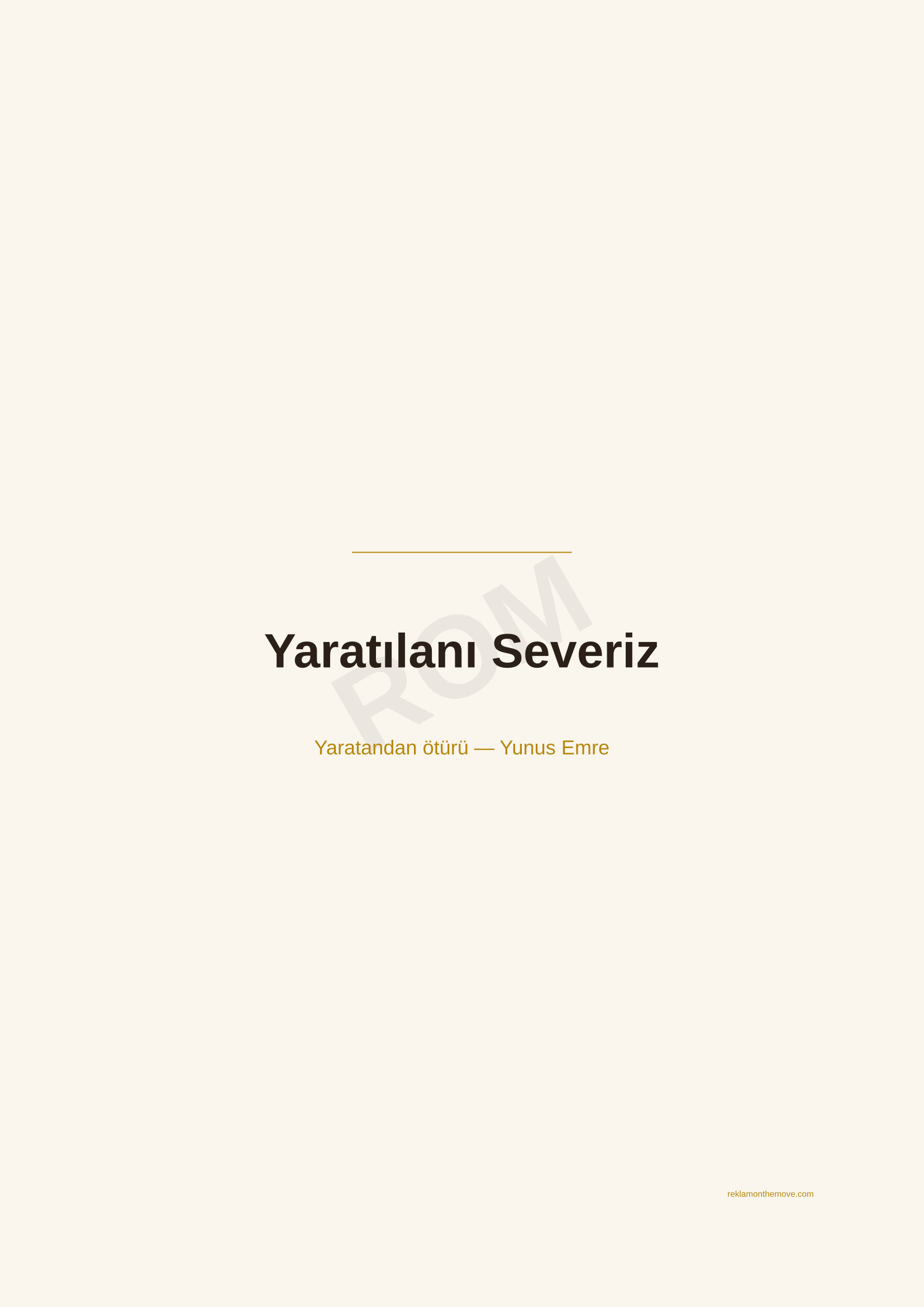 Yaratılanı Severiz · Espresso — ROM dijital ürün önizlemesi (filigranlı)