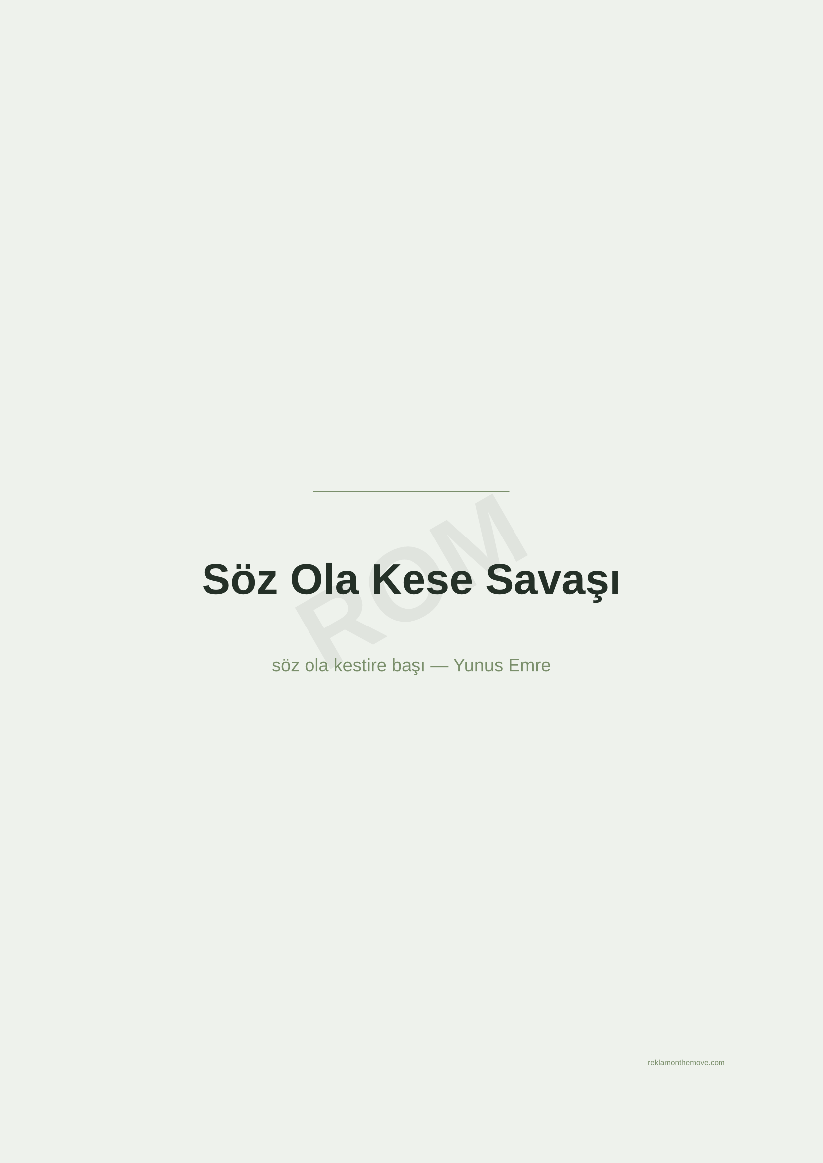 Söz Ola Kese Savaşı · Adaçayı — ROM dijital ürün önizlemesi (filigranlı)