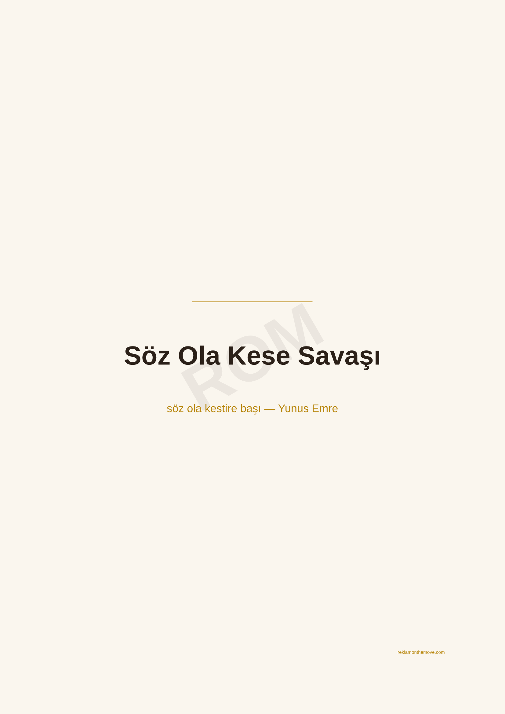 Söz Ola Kese Savaşı · Espresso — ROM dijital ürün önizlemesi (filigranlı)