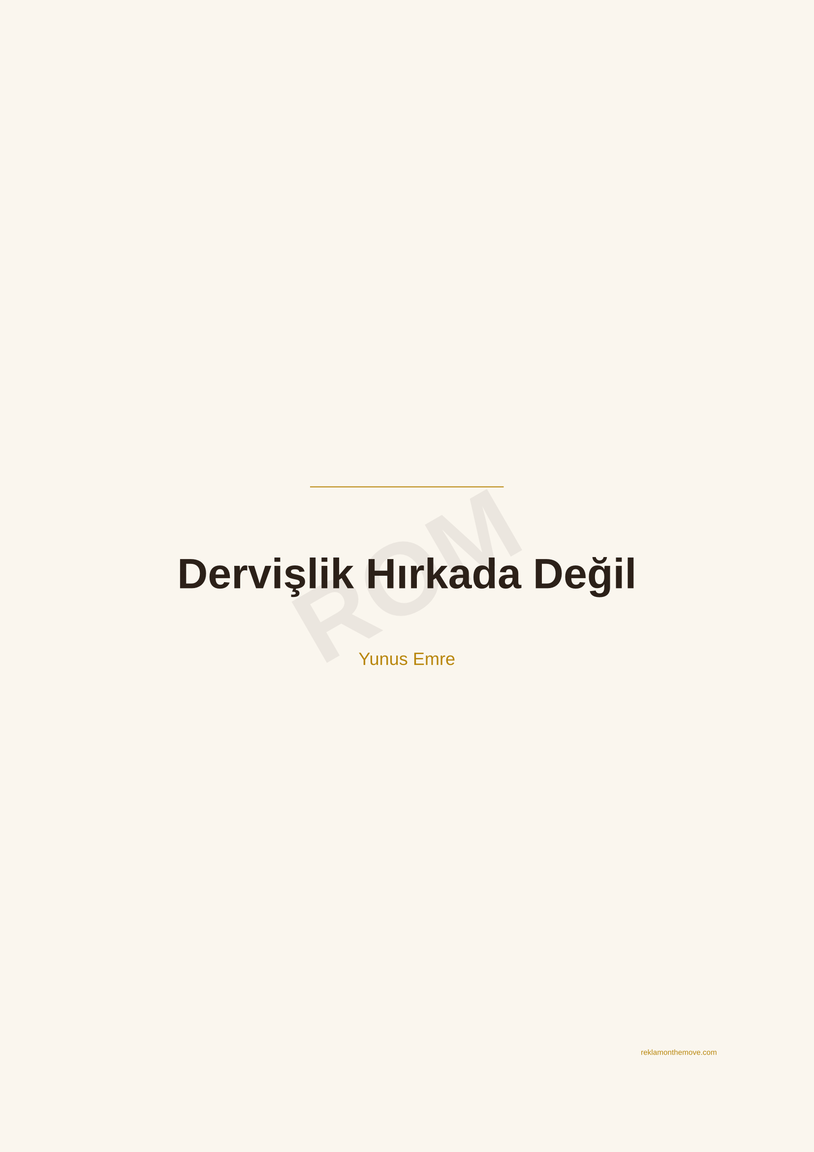 Dervişlik Hırkada Değil · Espresso — ROM dijital ürün önizlemesi (filigranlı)