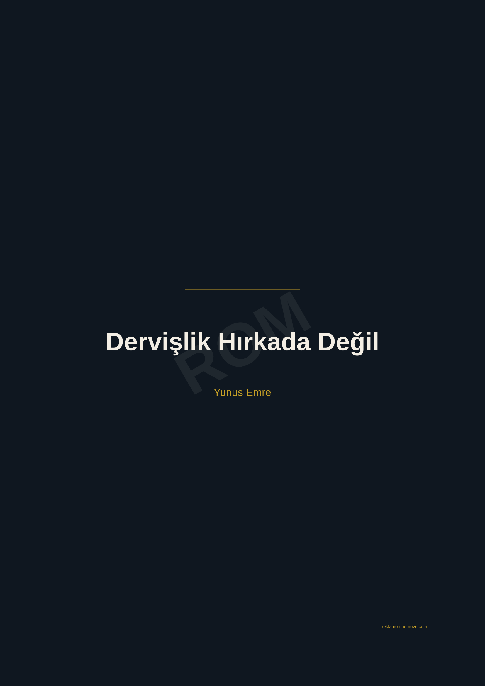 Dervişlik Hırkada Değil · Gece — ROM dijital ürün önizlemesi (filigranlı)