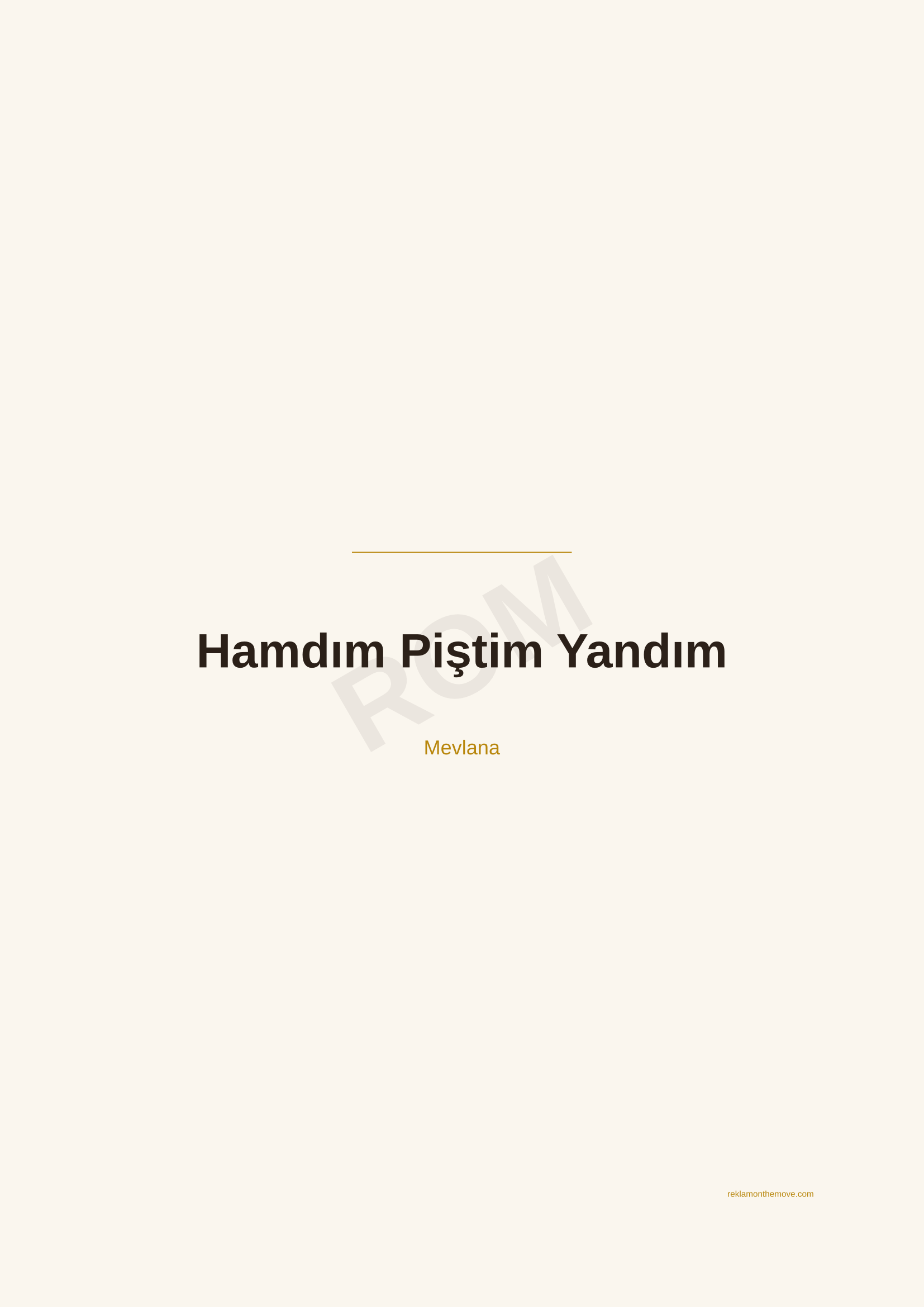 Hamdım Piştim Yandım · Espresso — ROM dijital ürün önizlemesi (filigranlı)