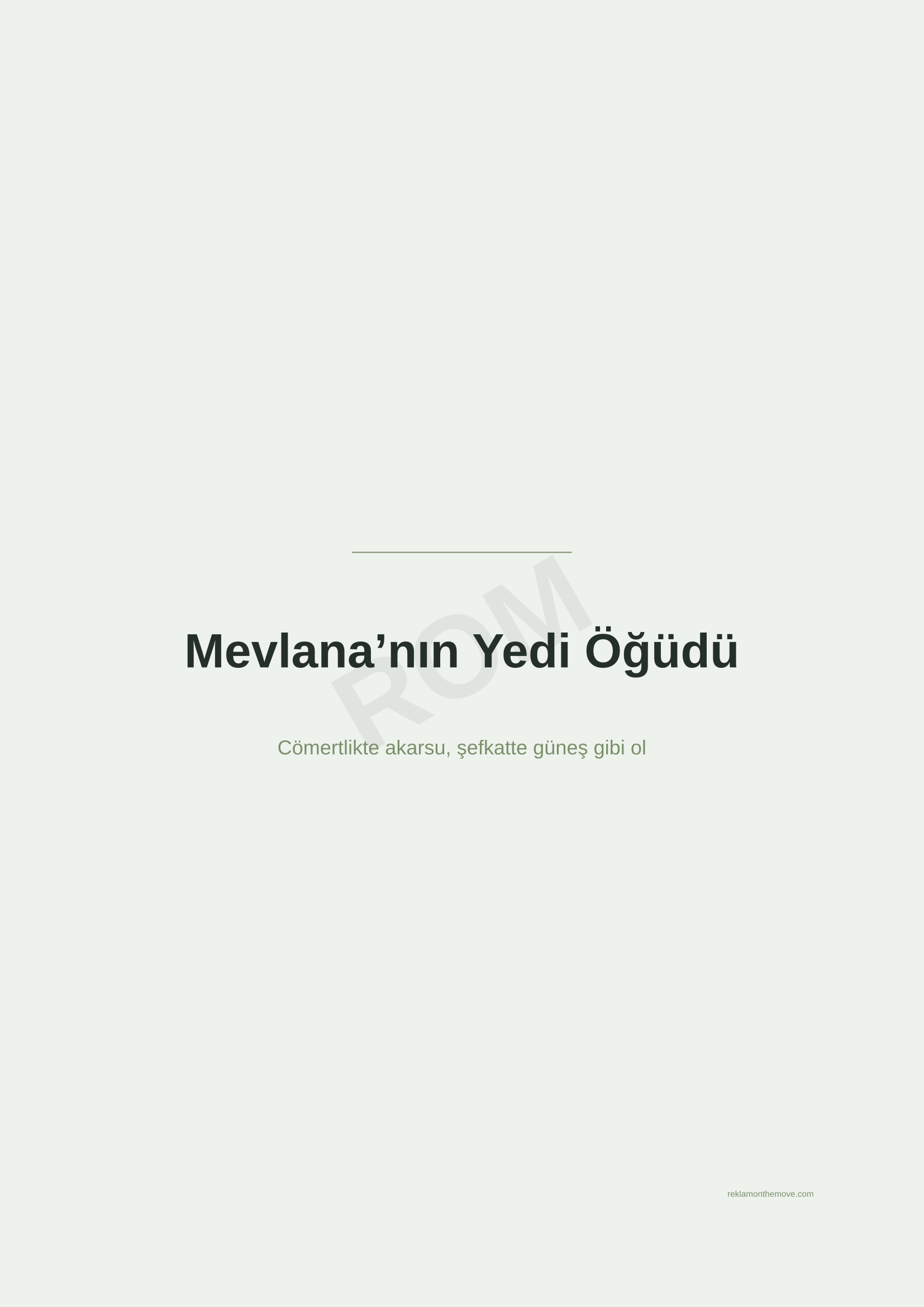 Mevlana'nın Yedi Öğüdü · Adaçayı — ROM dijital ürün önizlemesi (filigranlı)