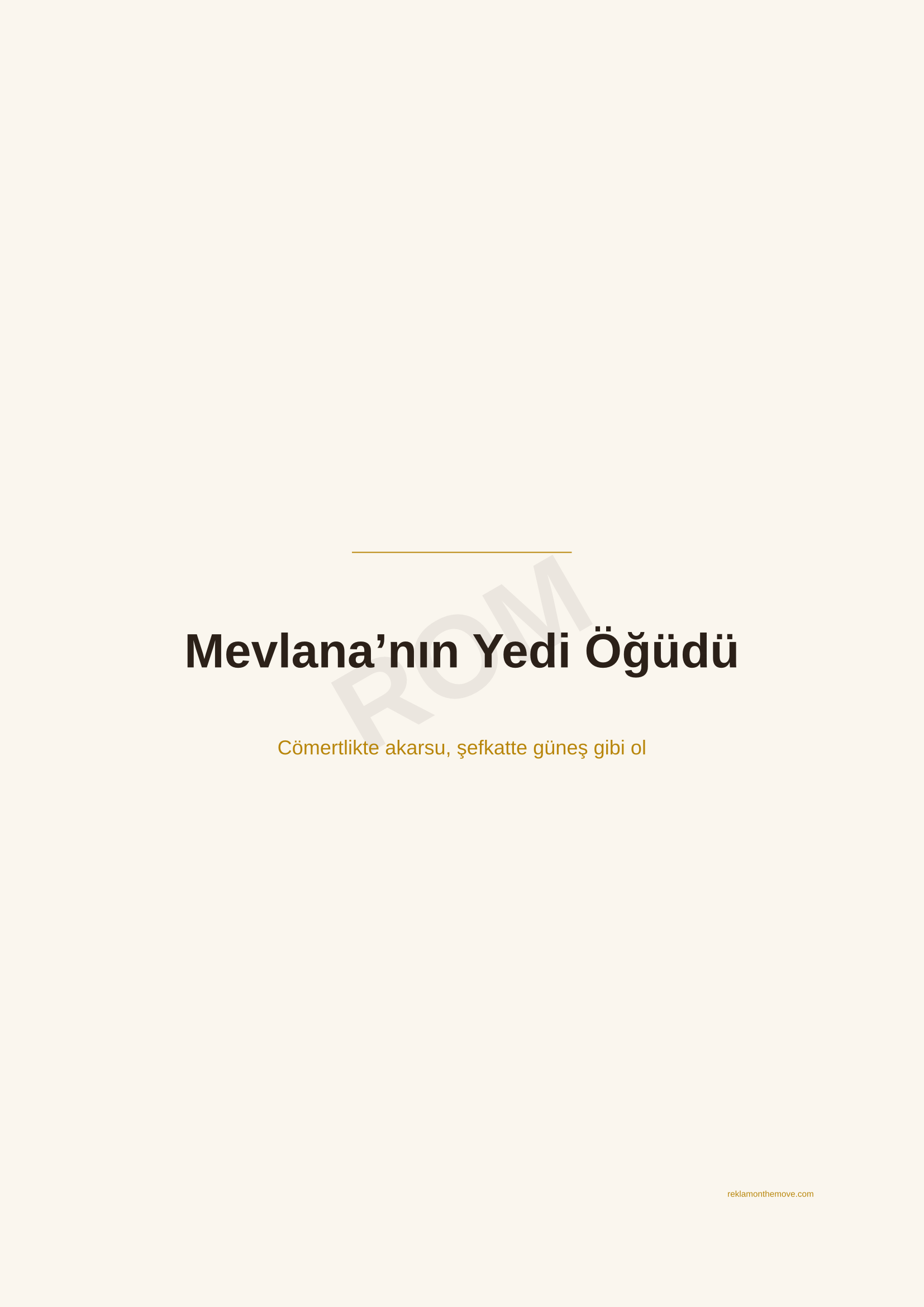 Mevlana'nın Yedi Öğüdü · Espresso — ROM dijital ürün önizlemesi (filigranlı)