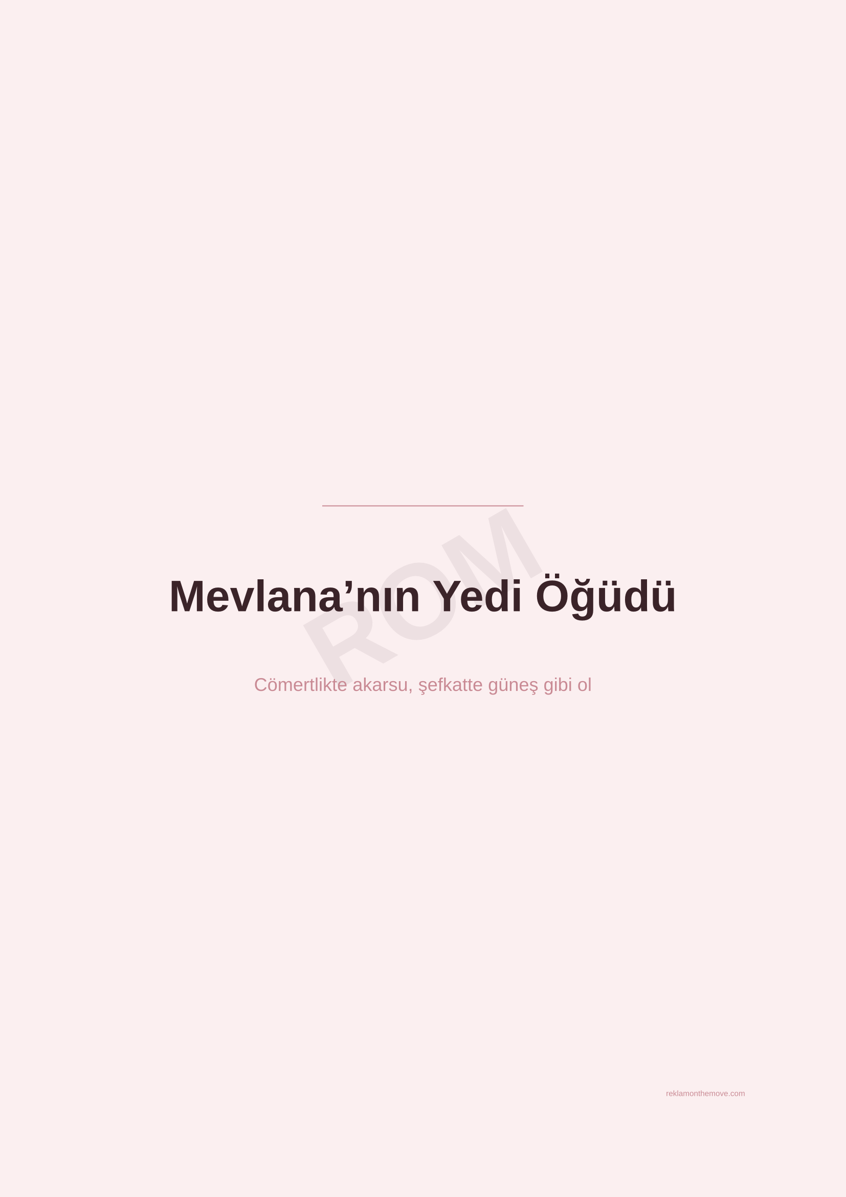 Mevlana'nın Yedi Öğüdü · Gül — ROM dijital ürün önizlemesi (filigranlı)