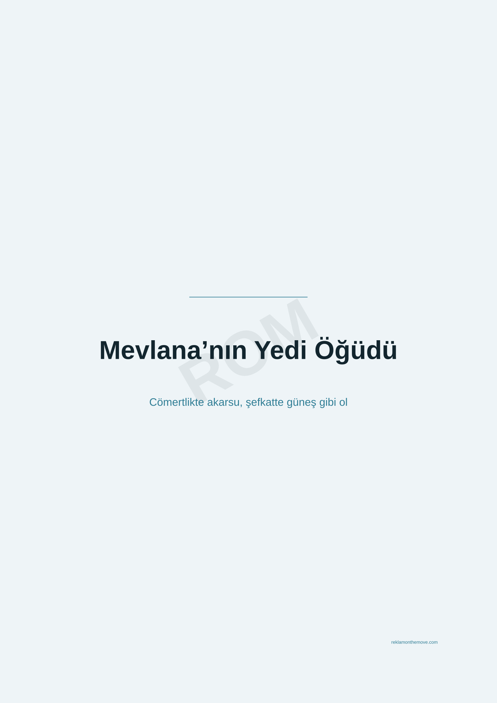 Mevlana'nın Yedi Öğüdü · Okyanus — ROM dijital ürün önizlemesi (filigranlı)