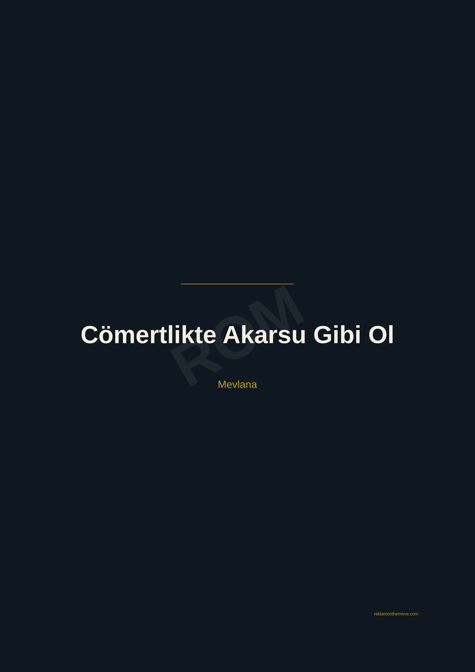 Cömertlikte Akarsu Gibi Ol · Gece — ROM dijital ürün önizlemesi (filigranlı)