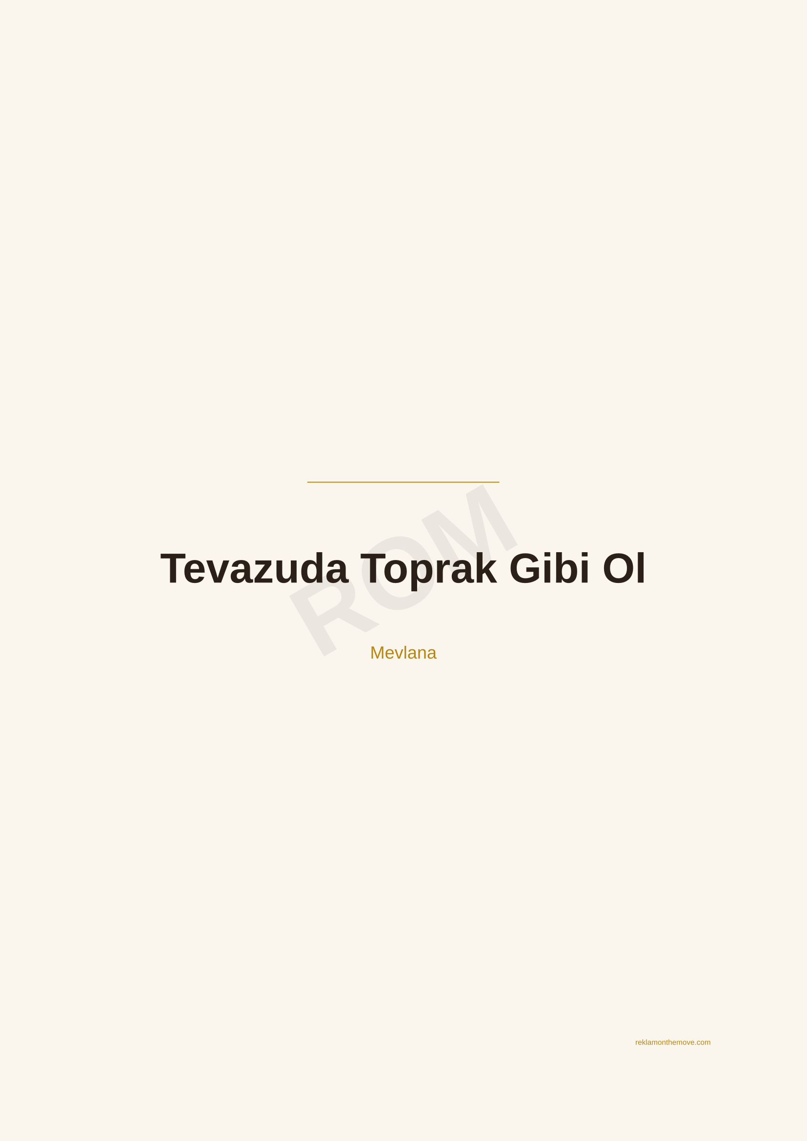 Tevazuda Toprak Gibi Ol · Espresso — ROM dijital ürün önizlemesi (filigranlı)