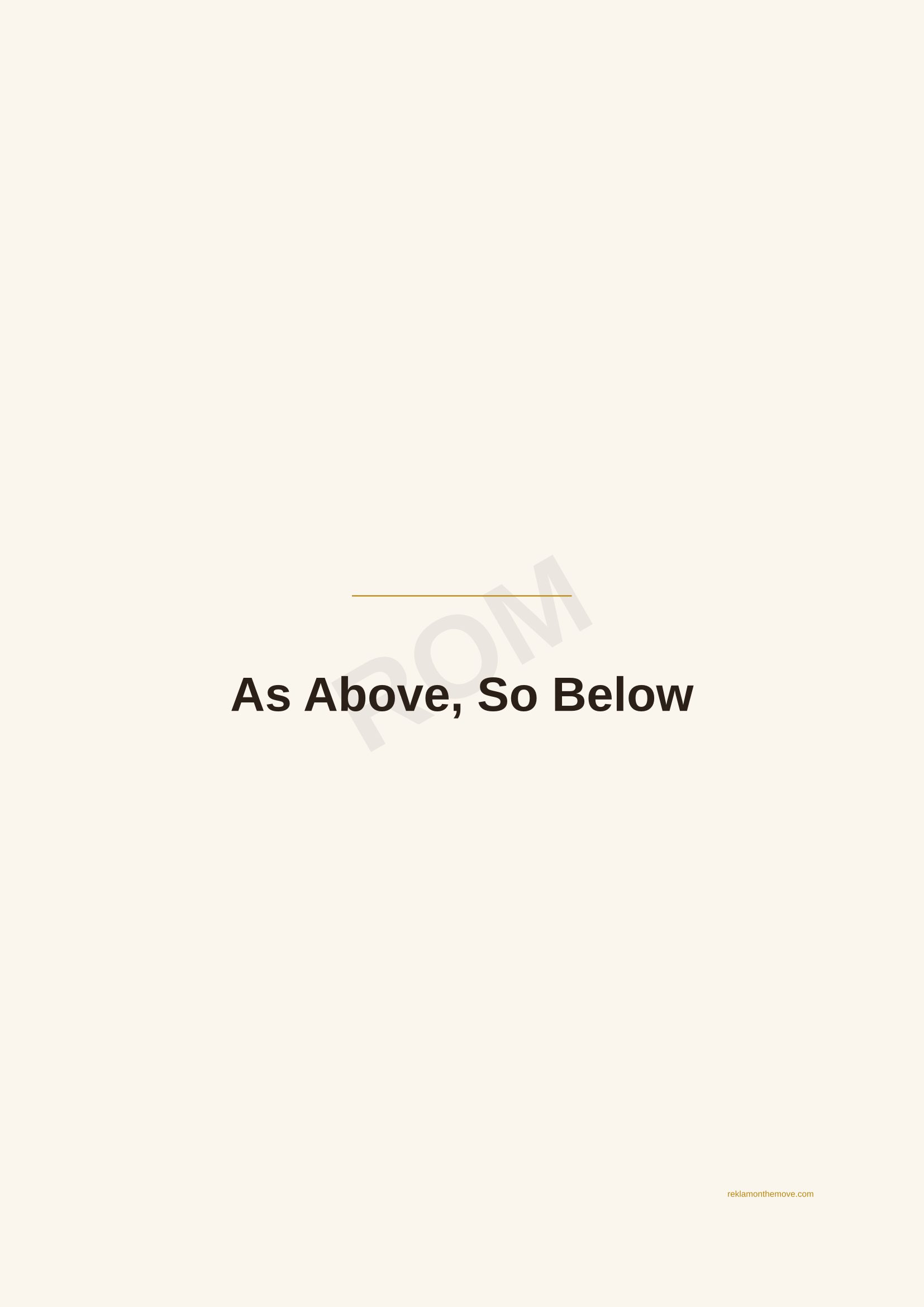 As Above, So Below · Espresso — ROM dijital ürün önizlemesi (filigranlı)