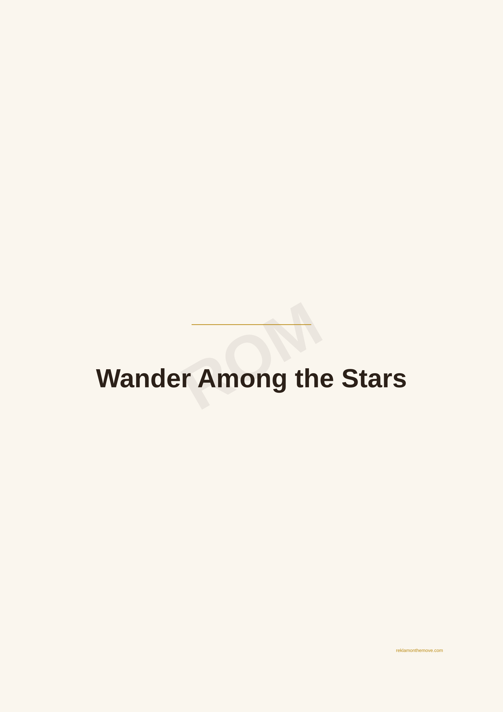 Wander Among the Stars · Espresso — ROM dijital ürün önizlemesi (filigranlı)