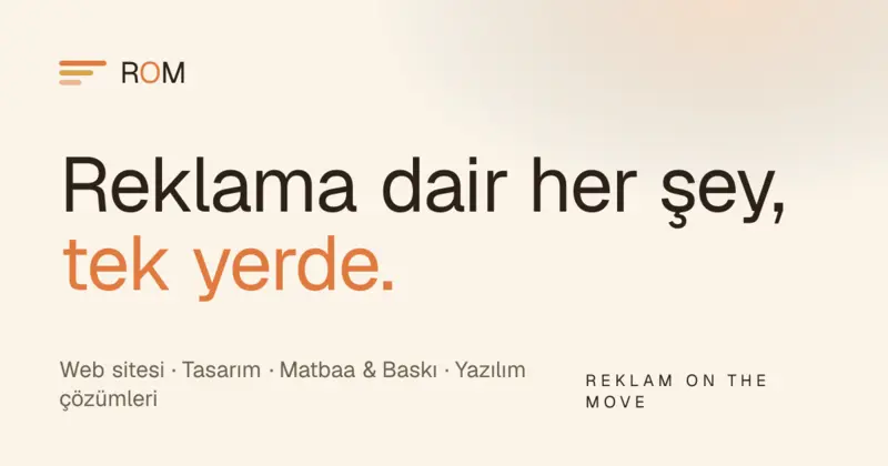 ROM — Reklam On The Move — site önizlemesi
