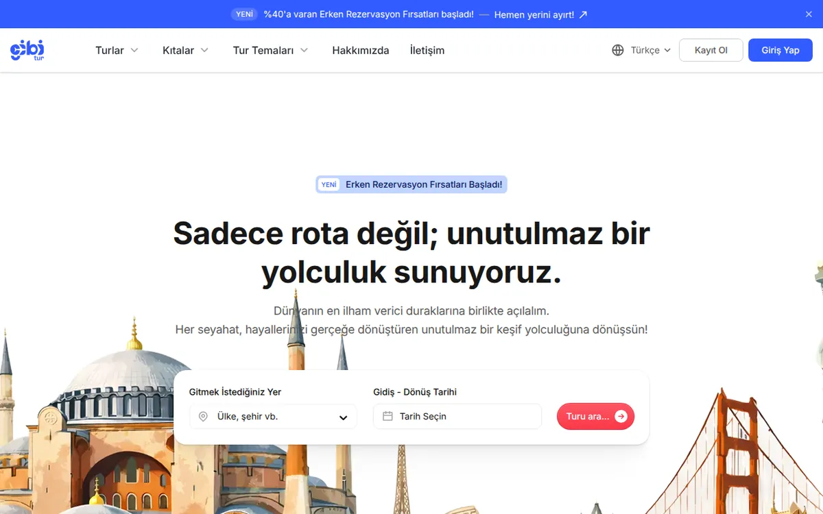 Gibitur web sitesi ekran görüntüsü