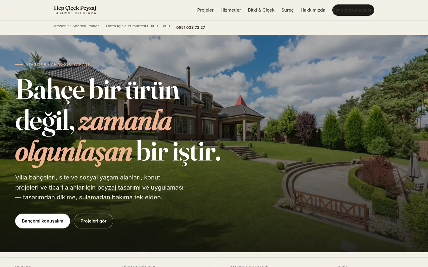 Hep Çiçek Peyzaj web sitesi ekran görüntüsü